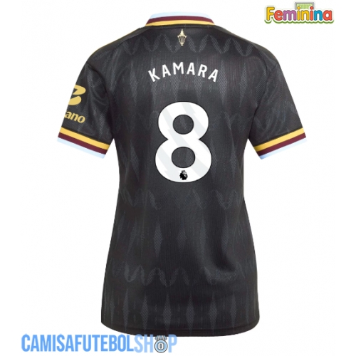 Camisa de time de futebol Aston Villa Boubacar Kamara #8 Replicas 2º Equipamento Feminina 2026-27 Manga Curta